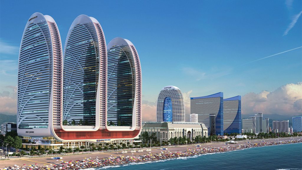 Внешний вид комплекса Alliance Centropolis – три небоскреба на первой береговой линии Батуми